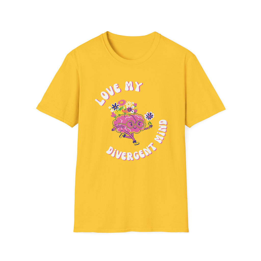 Divergent Mind Celebrate NeuroDiversity NeuroSpicy ADHD Brain Tee