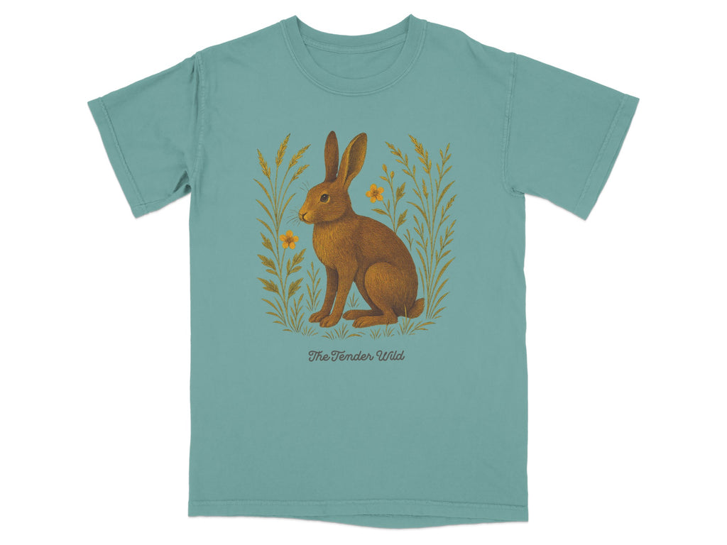 The Tender Wild Rabbit Graphic Teal Tee Shirt product type