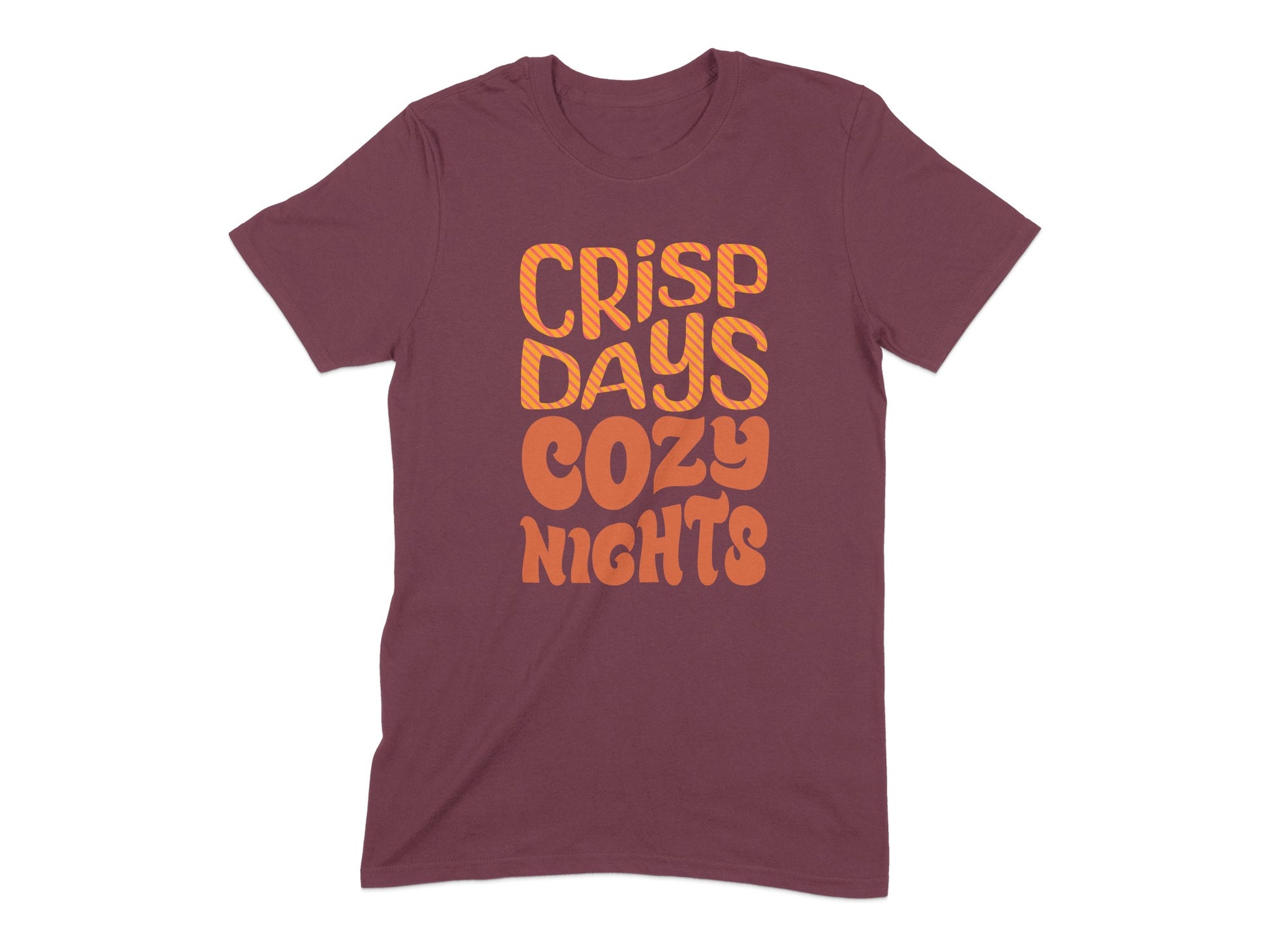 Crisp Days Cozy Nights T-shirt fun graphic product