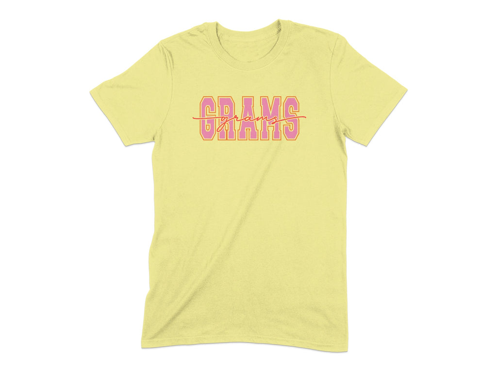 Stylish Yellow Grams Graphic Design T-shirt product