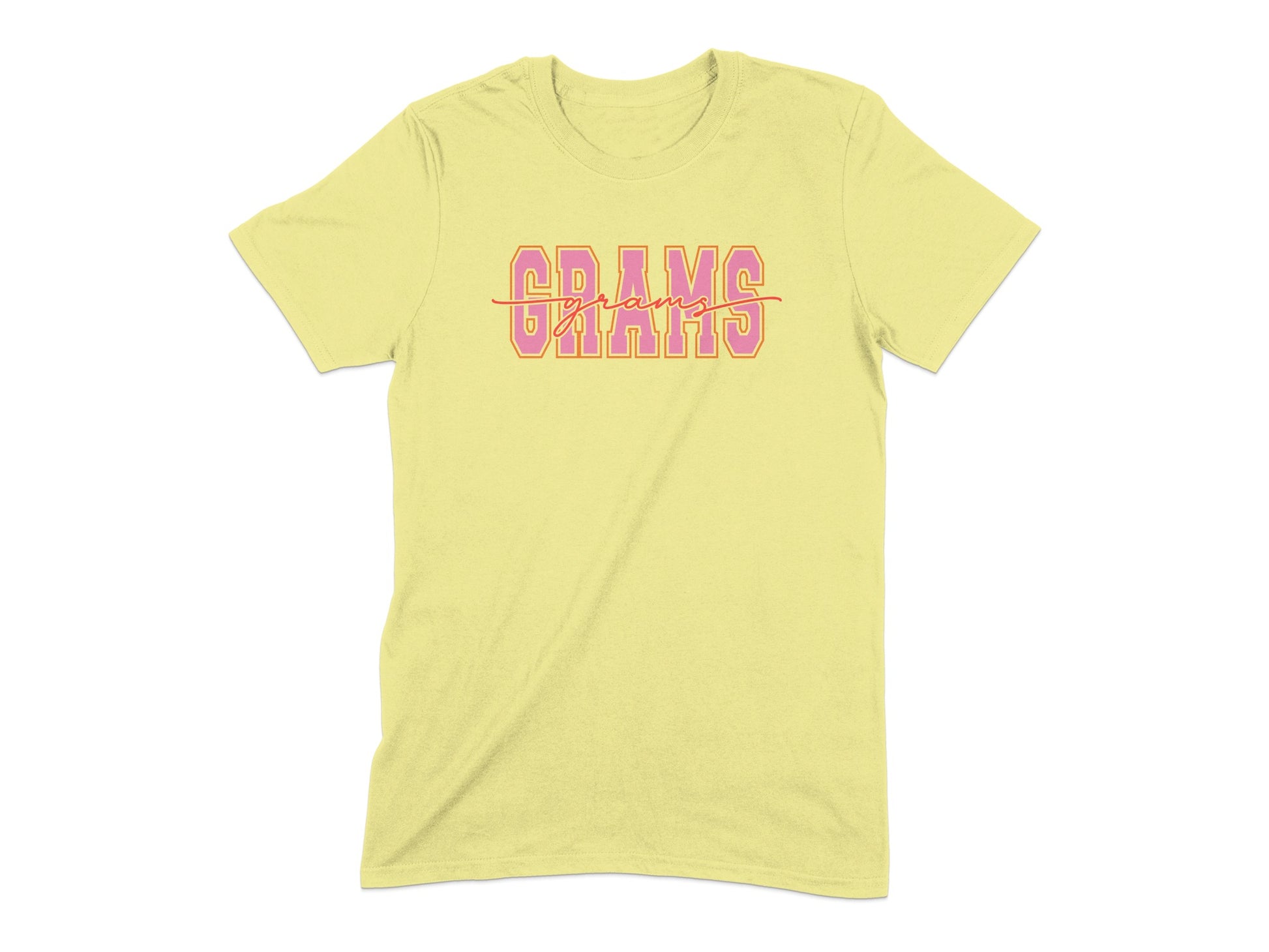 Stylish Yellow Grams Graphic Design T-shirt product