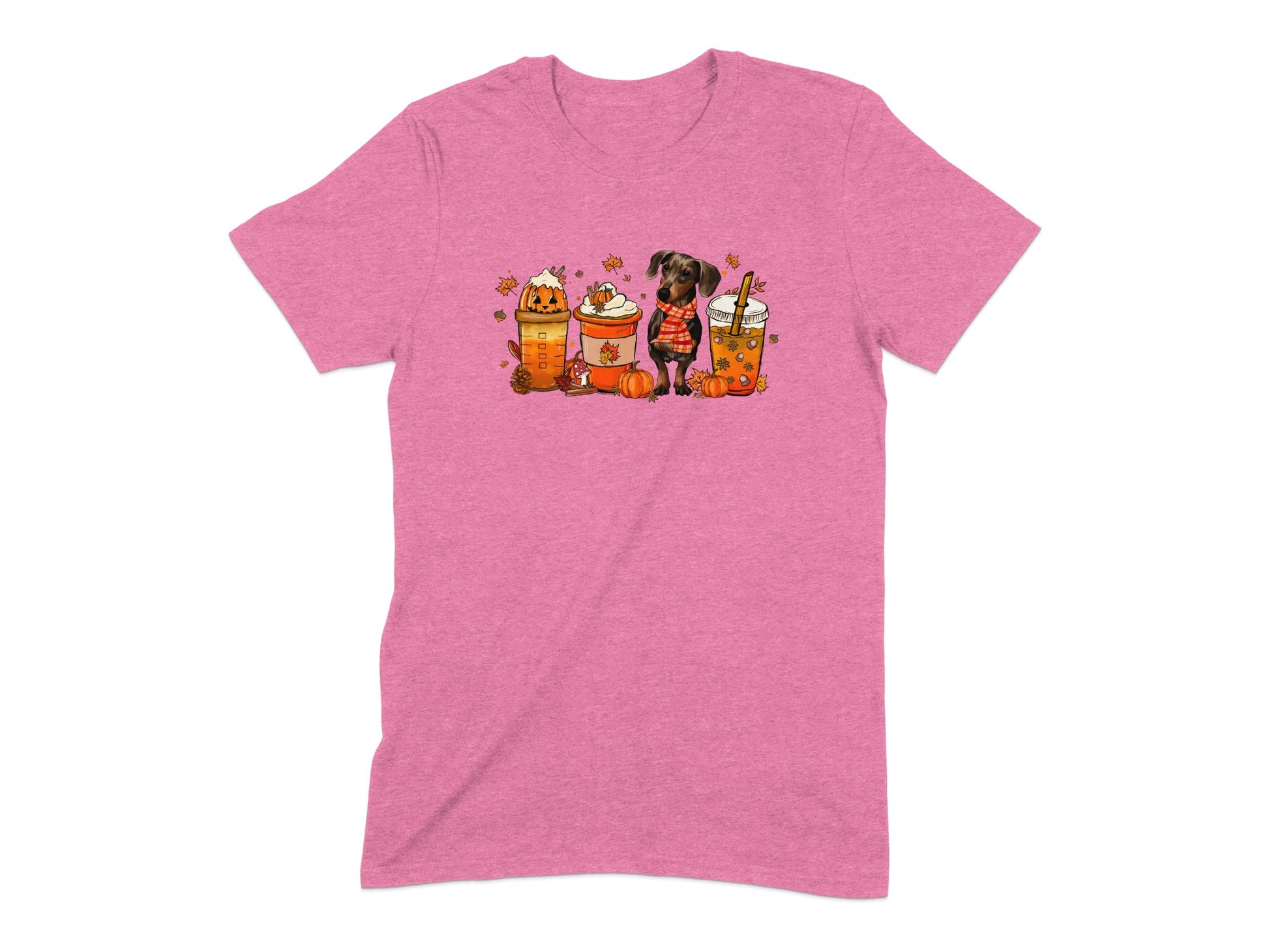Cute Pumpkin Sweet Drinks and Dog Graphic T-shirt product