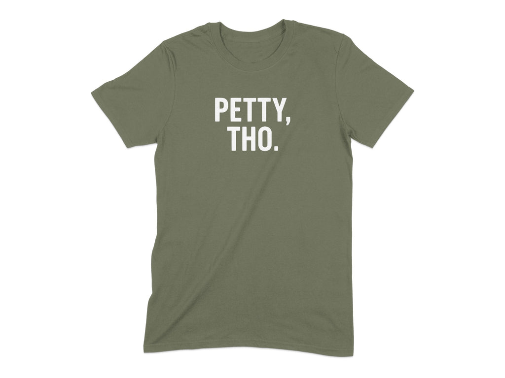 Petty Tho Text Printed Olive Green T-Shirt product type