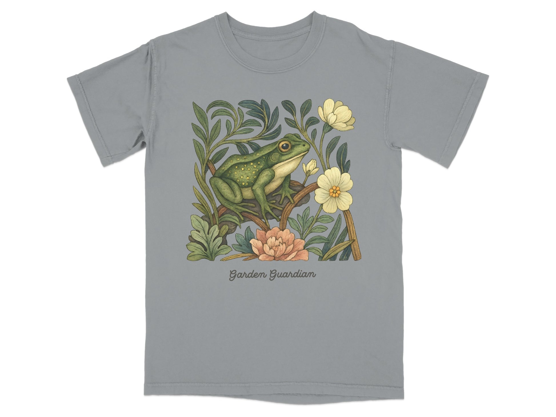 Garden Guardian Frog with Flowers T Shirt product type