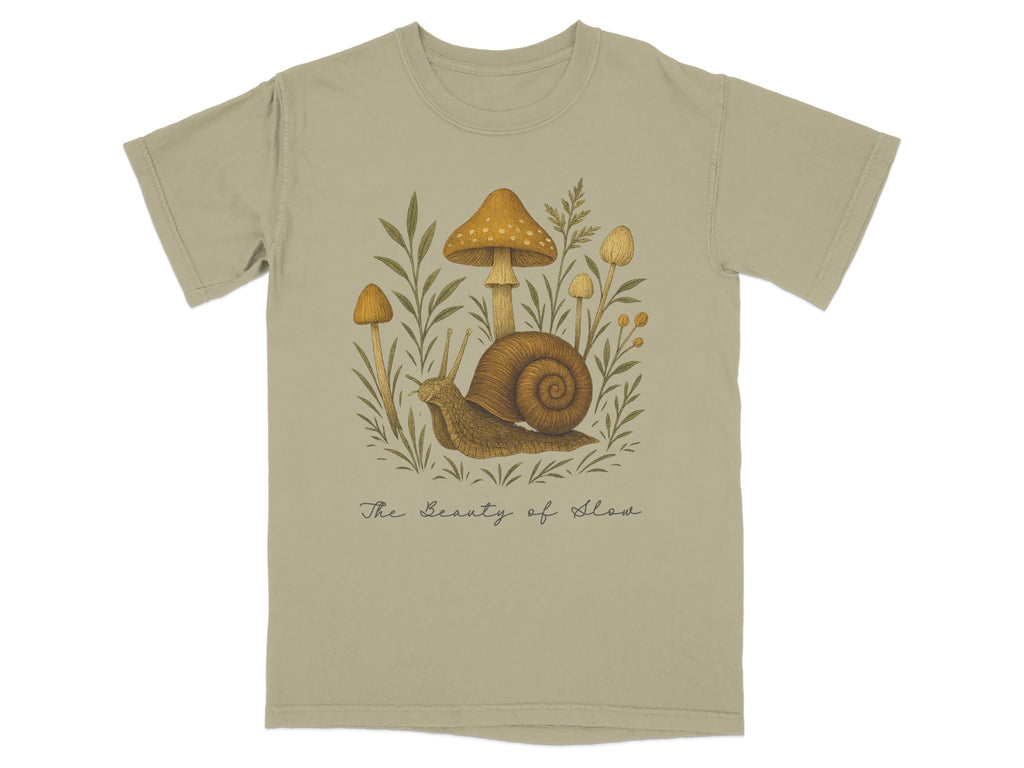 The Beauty of Ideas Mushroom Snail Graphic Shirt product type