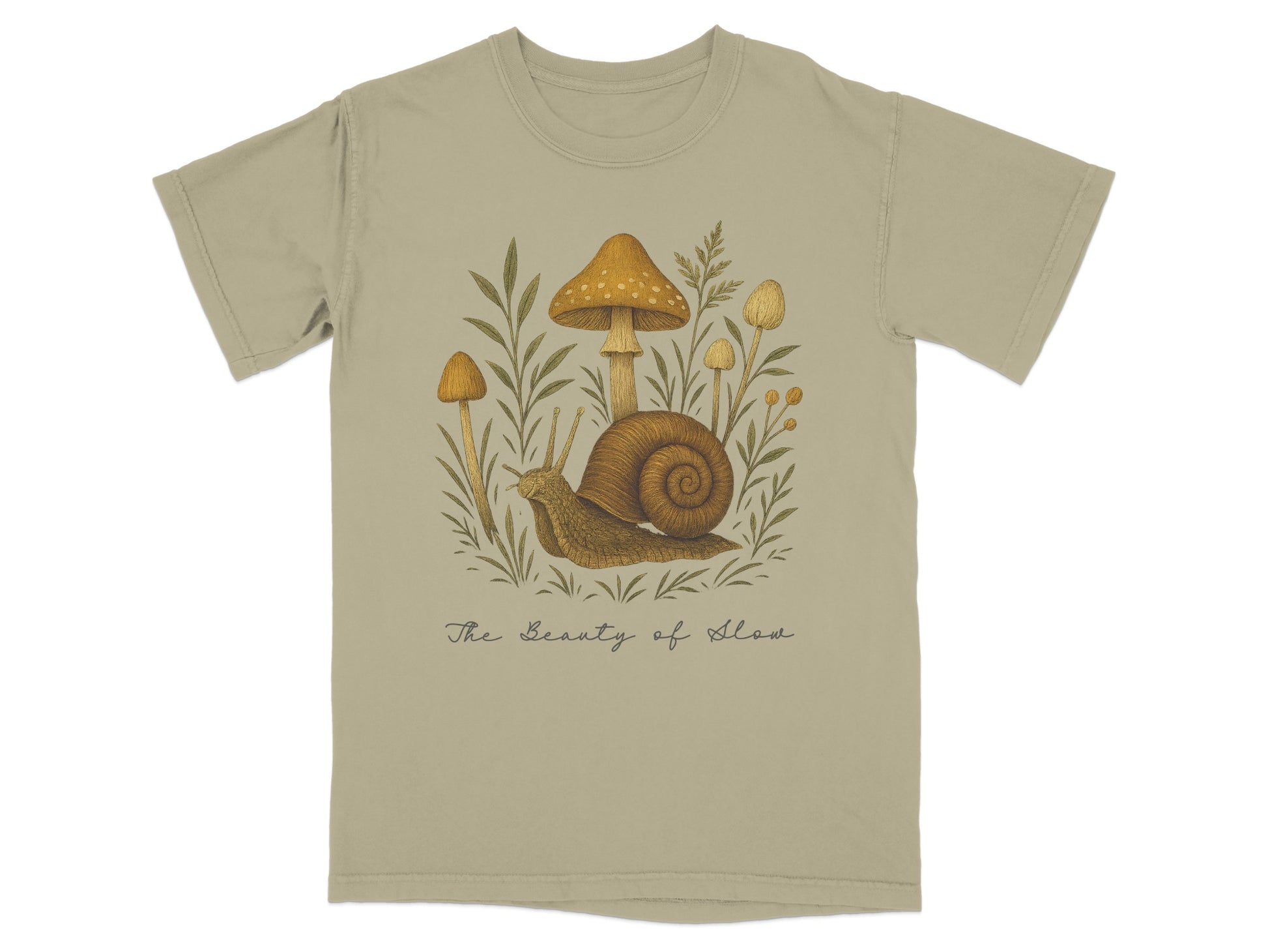 The Beauty of Ideas Mushroom Snail Graphic Shirt product type