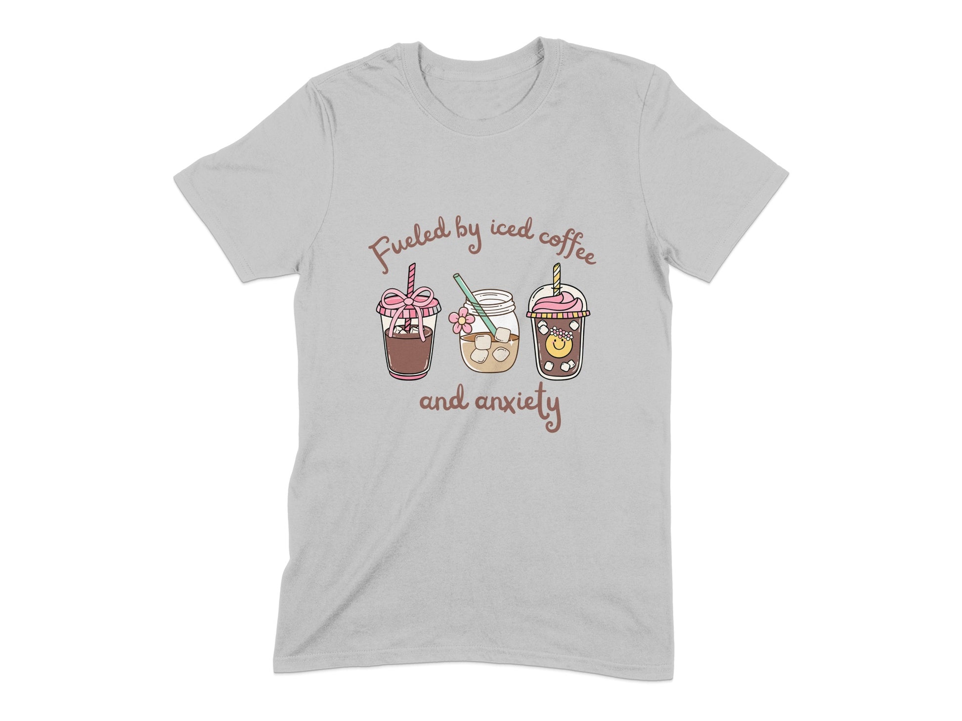 Fueled by Iced Coffee and Anxiety Graphic T-Shirt Product