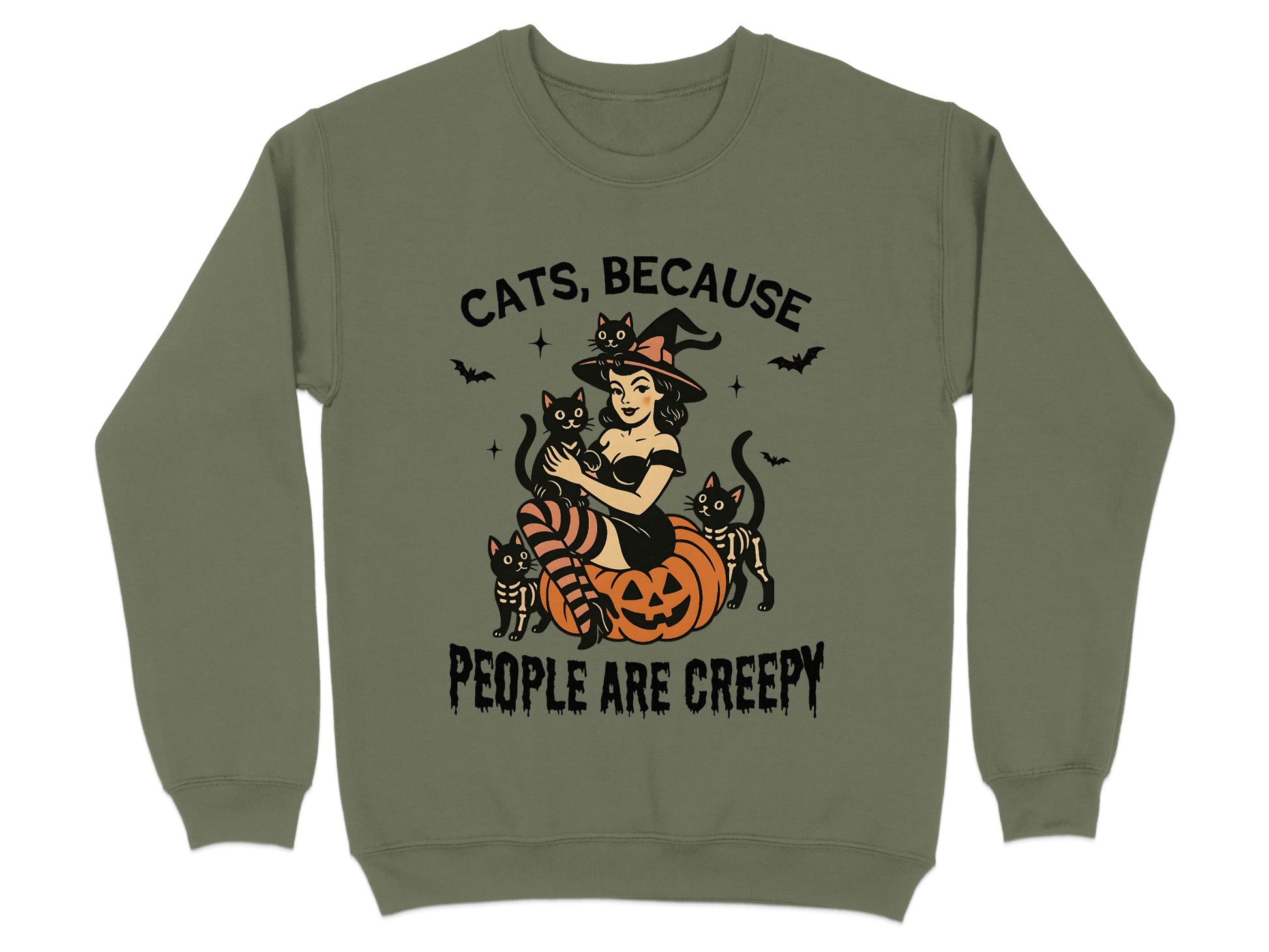 Cats Because People Are Creepy Halloween Sweatshirt product type