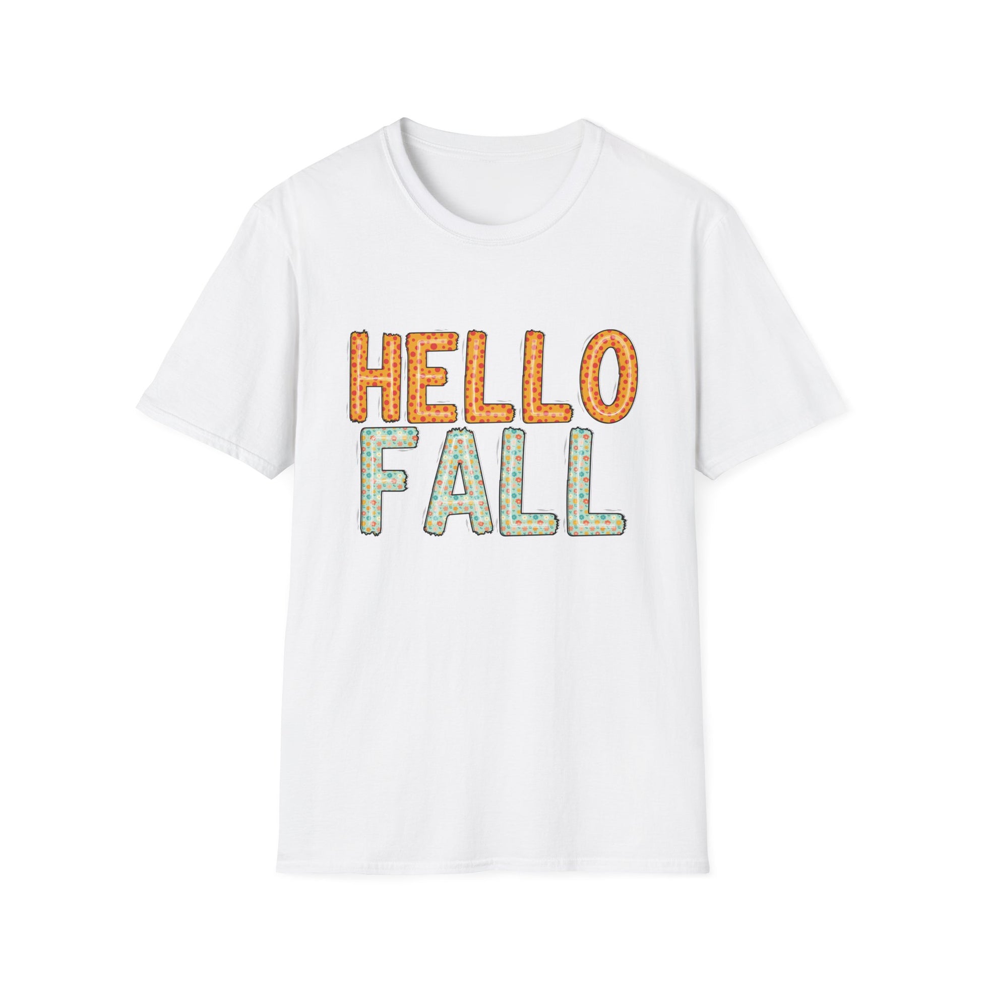 Hello Fall Cute Autumn T-Shirt - Holiday or Seasonal Design XS-5X