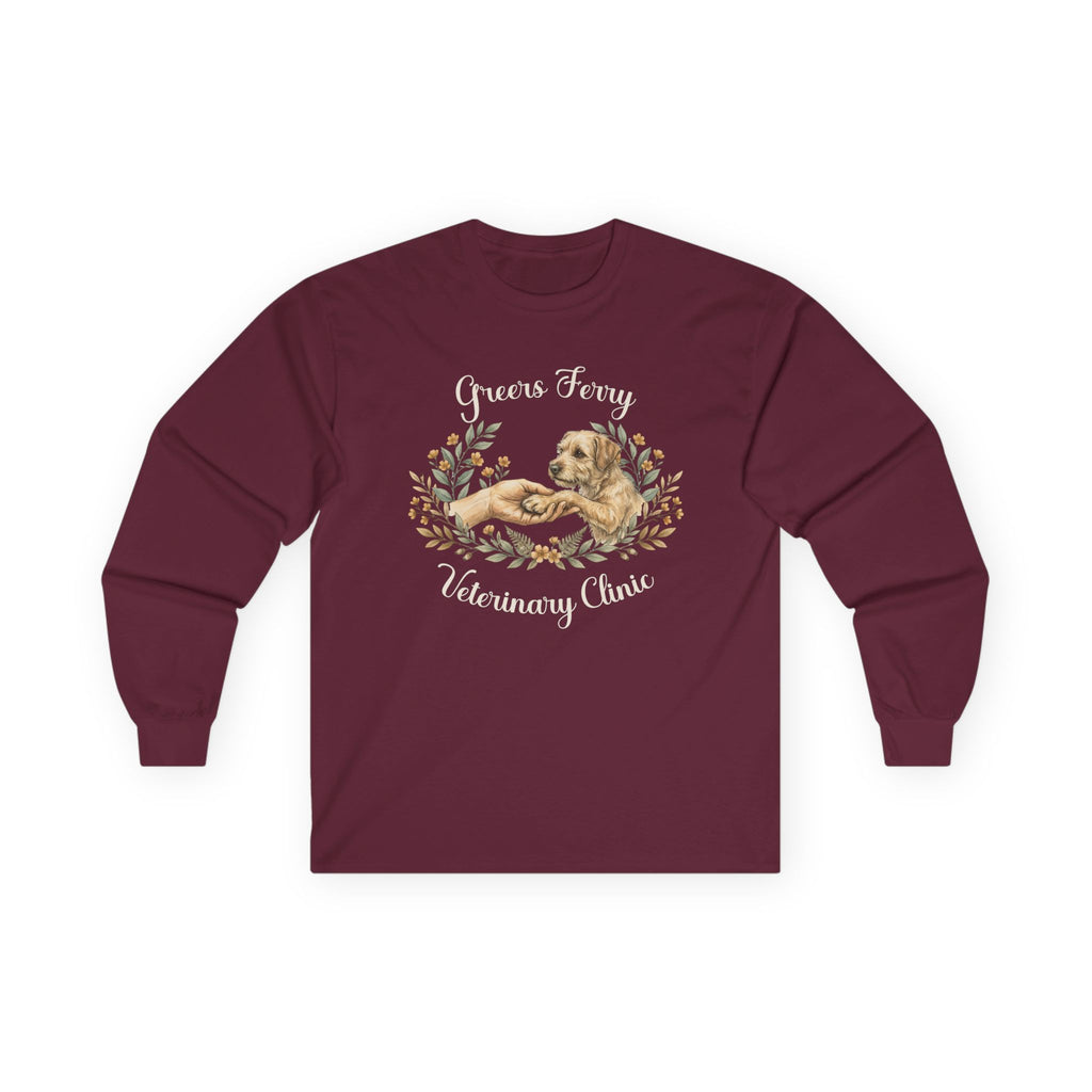 "Greers Ferry Veterinary Clinic" Cat & Dog Floral Long sleeve T-Shirt 2