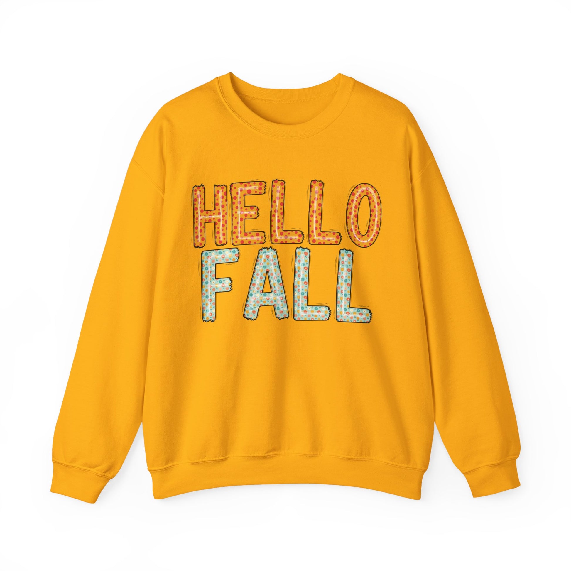 Hello Fall Cute Autumn Sweatshirt - Holiday or Seasonal Design XS-5X