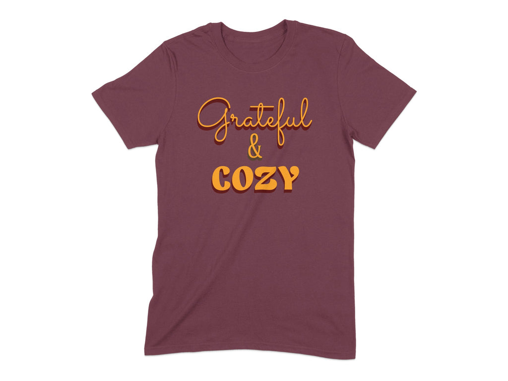 Grateful and Cozy Graphic Tee Shirt Comfortable Product