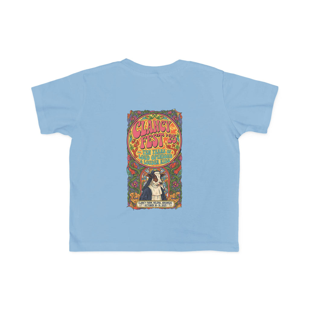 Custom ClancyFest 25 Toddler Short-Sleeve Light-Weight 100% Cotton T-Shirt, 2T-6T