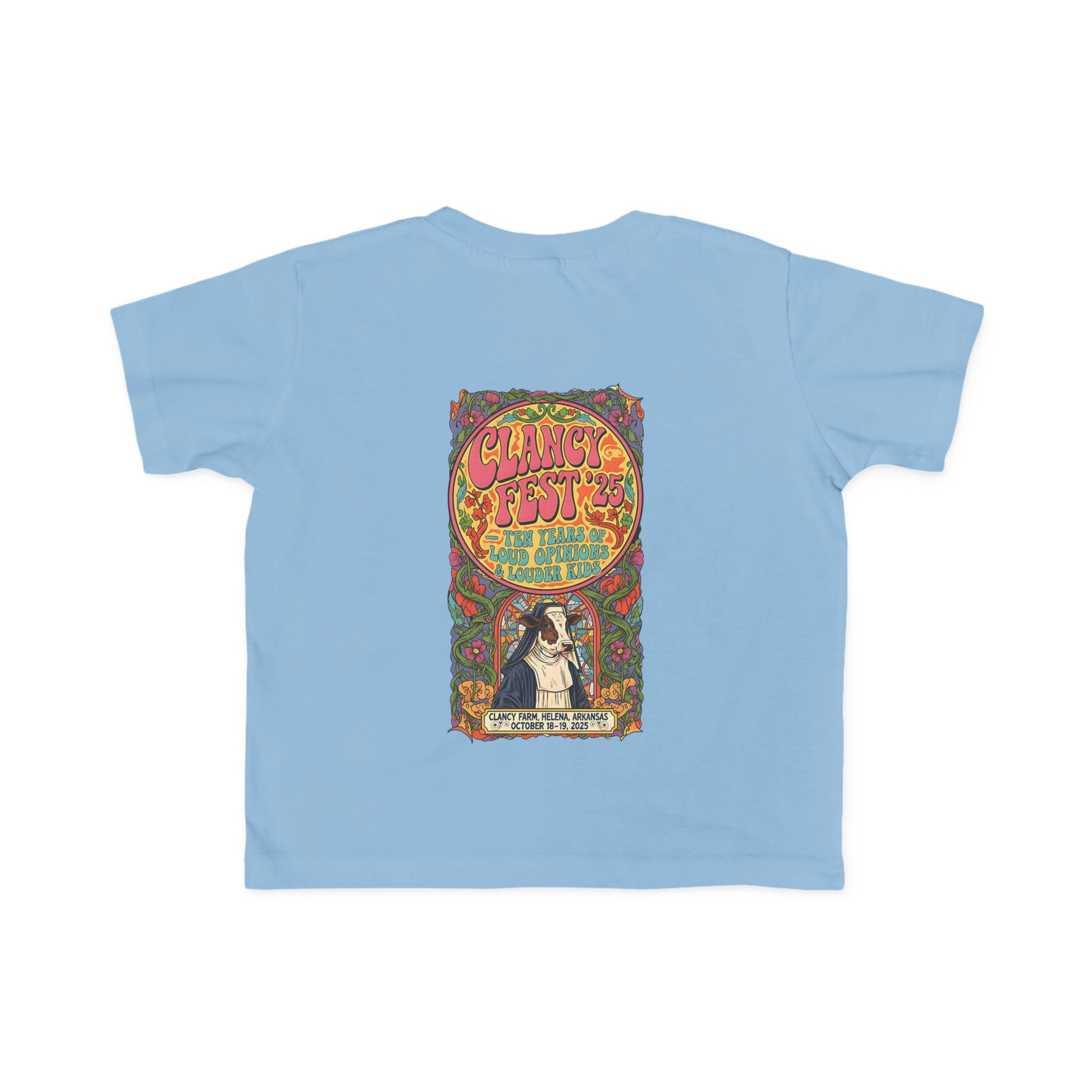 Custom ClancyFest 25 Toddler Short-Sleeve Light-Weight 100% Cotton T-Shirt, 2T-6T