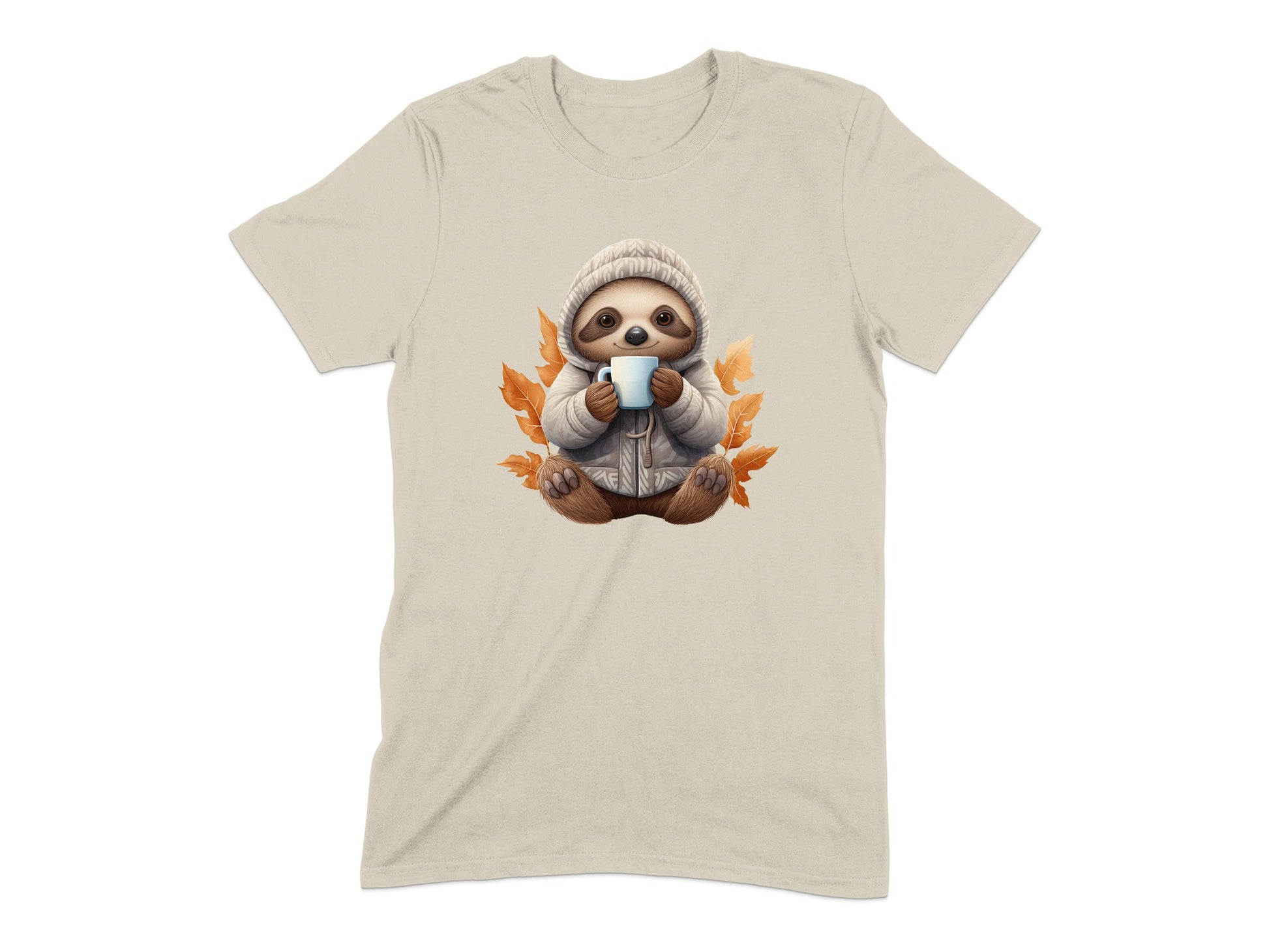 Cozy Sloth with Hot Beverage Autumn T-Shirt product type
