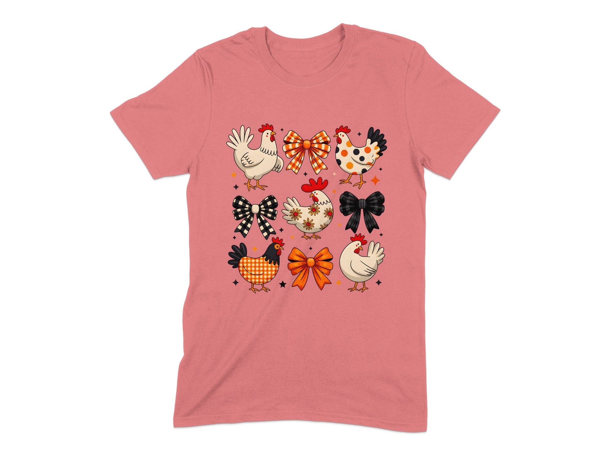 Charming Bow Adorned Hens Pink Graphic T-Shirt product type