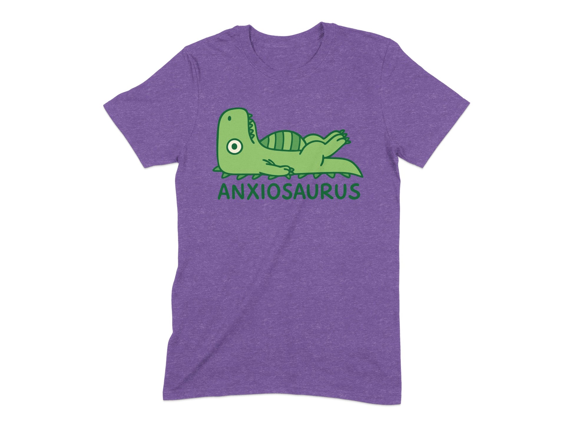 Anxiosaurus Dinosaur Graphic Purple Tee Shirt product