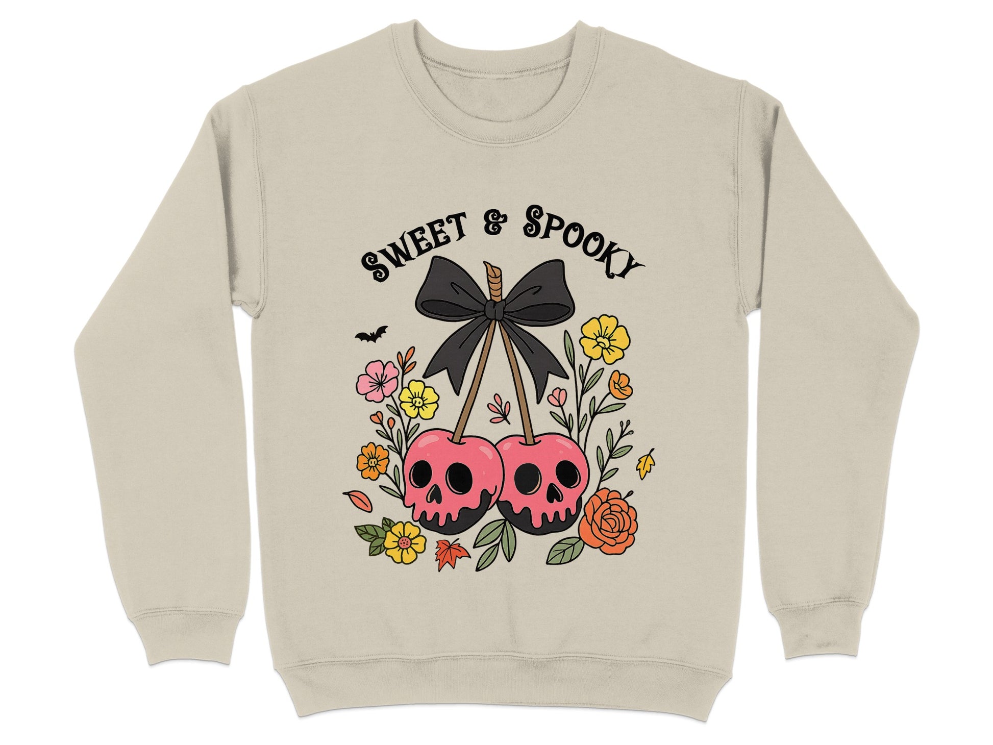 Sweet and Spooky Skull Floral Design Sweatshirt product type