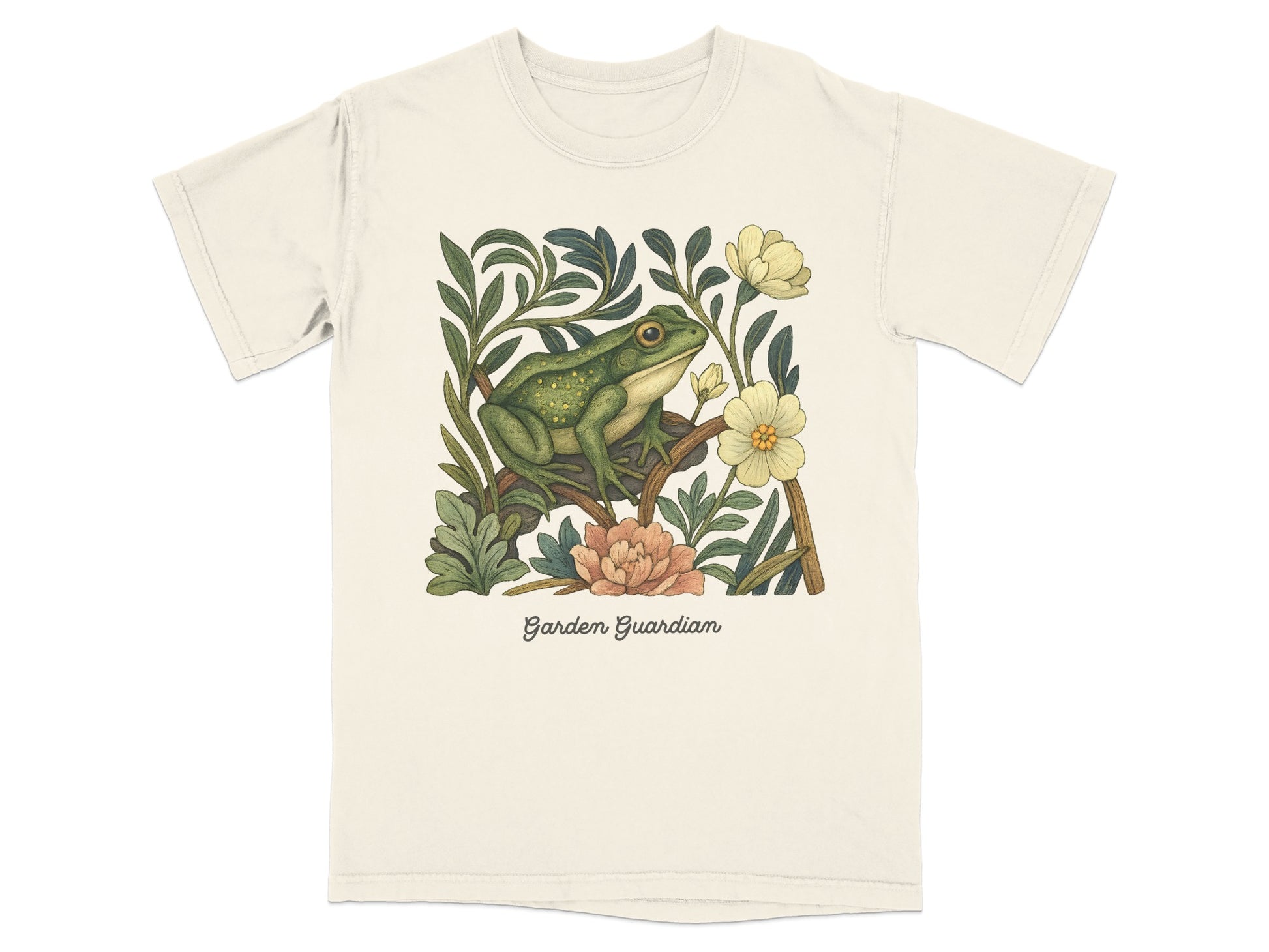 Garden Guardian Frog Graphic Tee Shirt product type