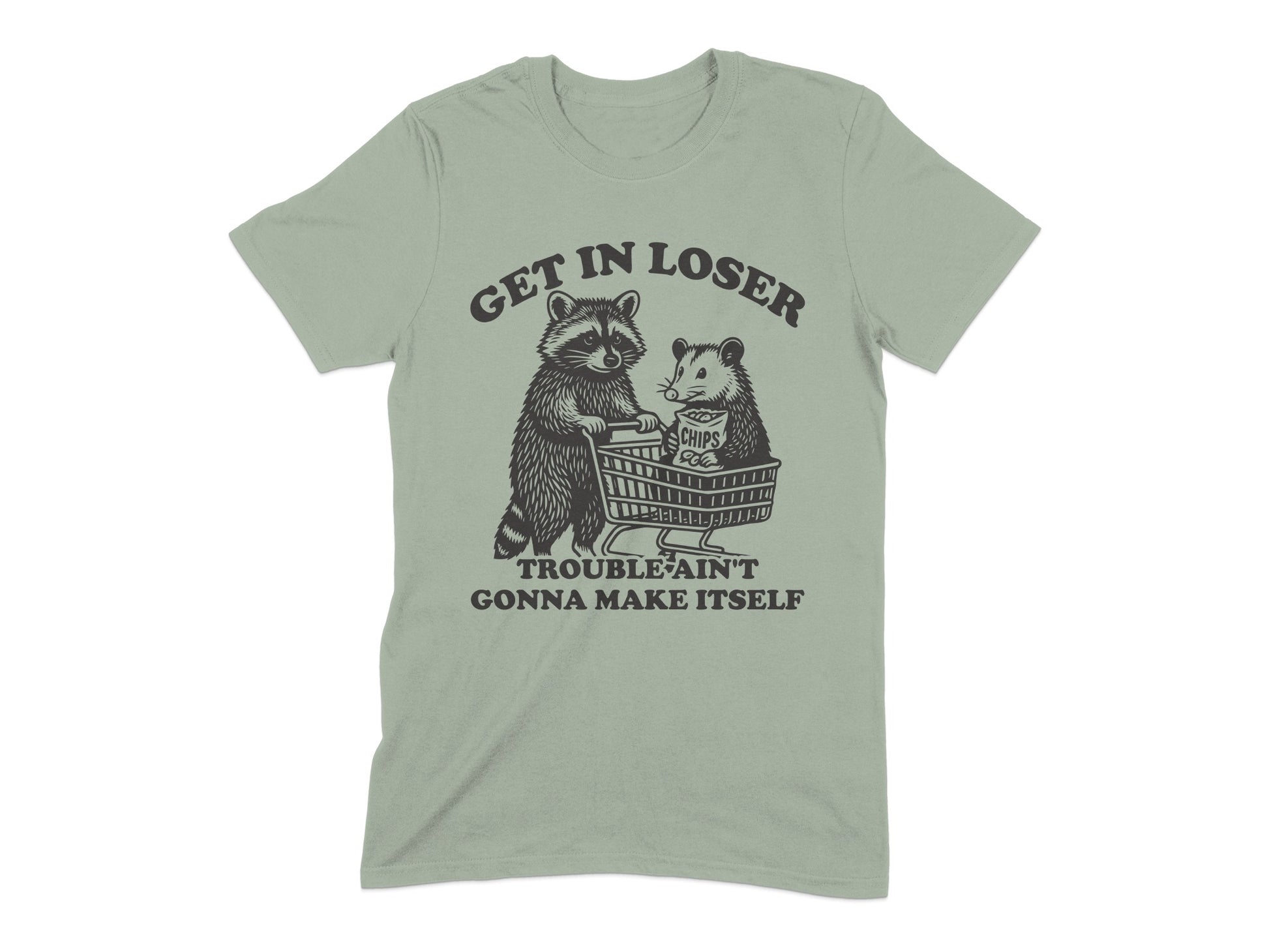 Get in Loser Graphic Tee Funny Raccoon Possum Shirt product