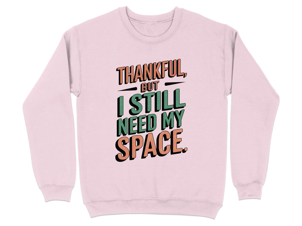 Thankful But I Still Need My Space Text Sweatshirt Product