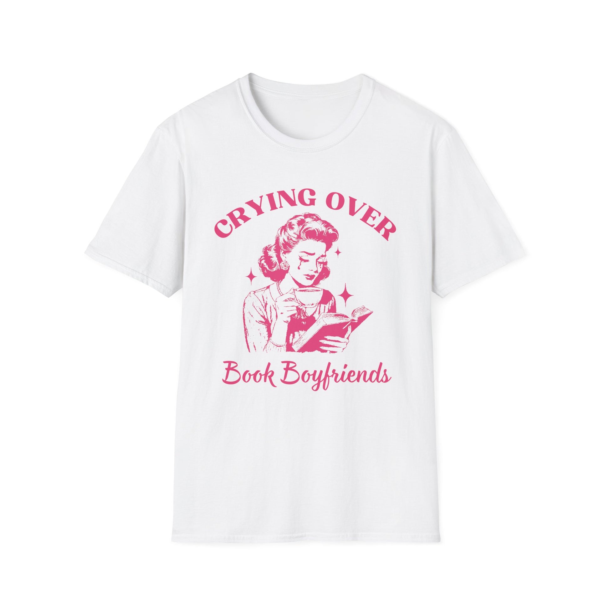 Crying Over Book Boyfriends, Book Lovers Gift, Plus Size, Unisex Softstyle T-Shirt