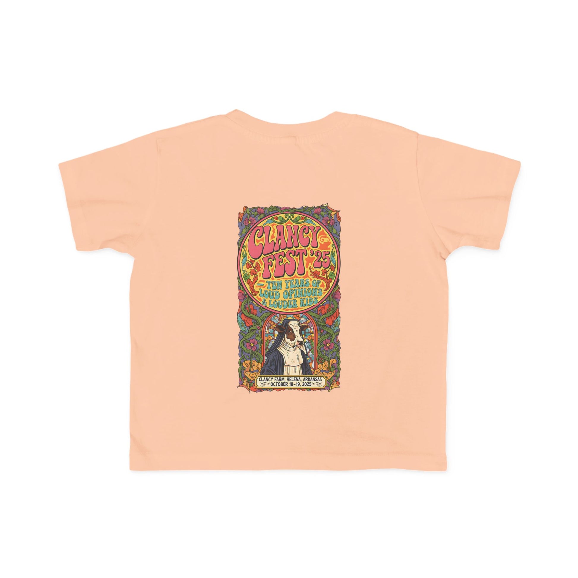 Custom ClancyFest 25 Toddler Short-Sleeve Light-Weight 100% Cotton T-Shirt, 2T-6T