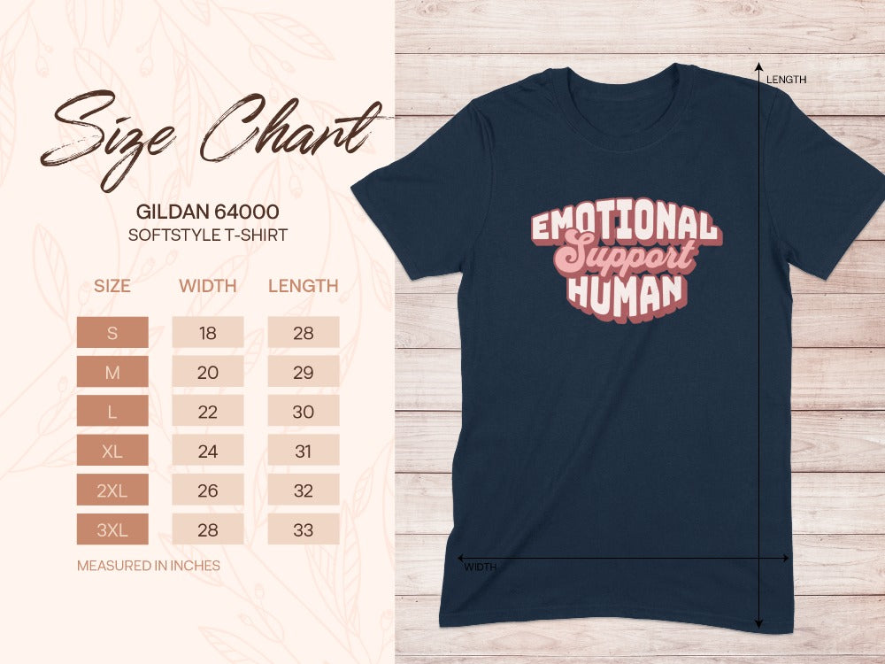 Pet Lovers Emotional Support Human Bold Graphic T-Shirt