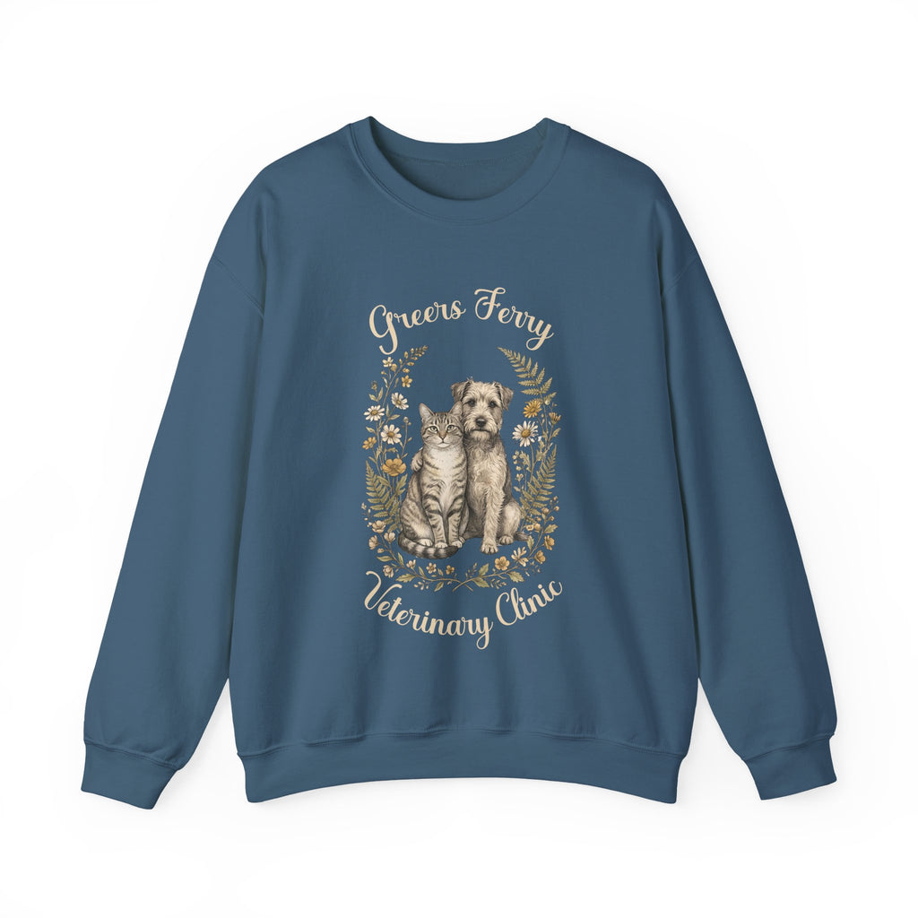 "Greers Ferry Veterinary Clinic" Cat & Dog Floral Sweatshirt 1