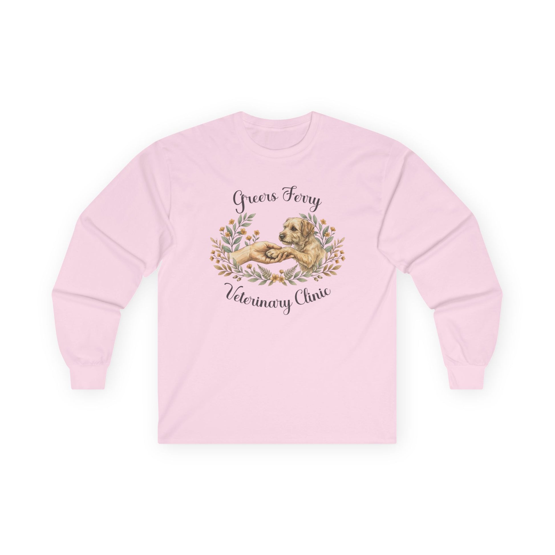 "Greers Ferry Veterinary Clinic" Cat & Dog Floral Long sleeve T-Shirt 2
