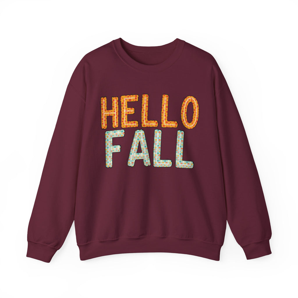 Hello Fall Cute Autumn Sweatshirt - Holiday or Seasonal Design XS-5X