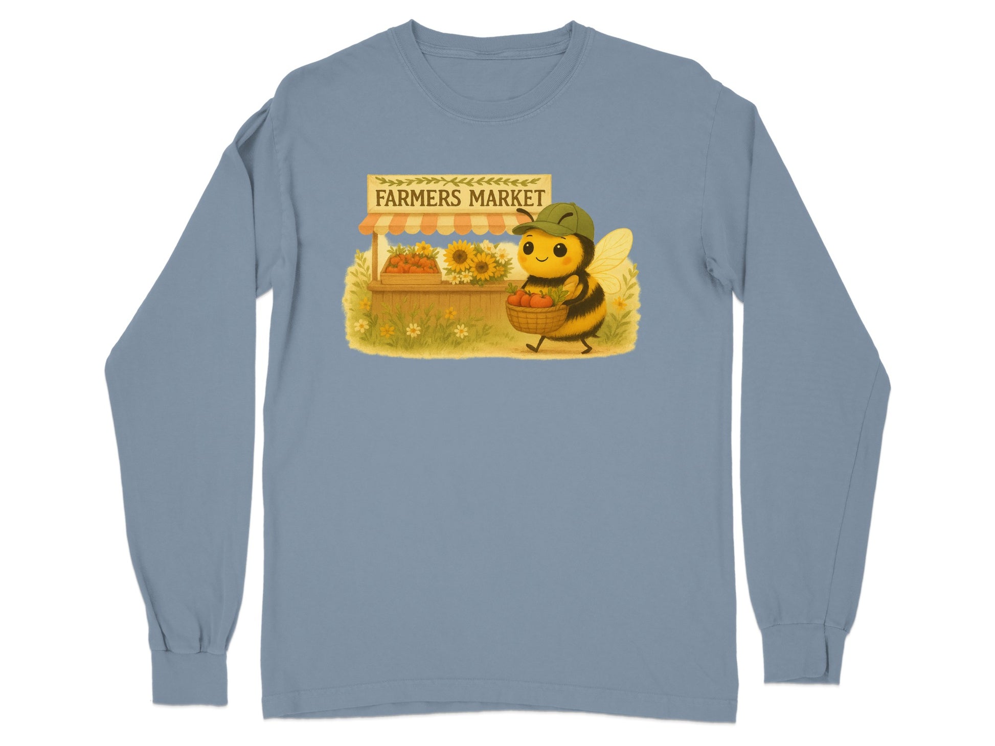 Farmers Market Bee Design Long Sleeve Shirt product type