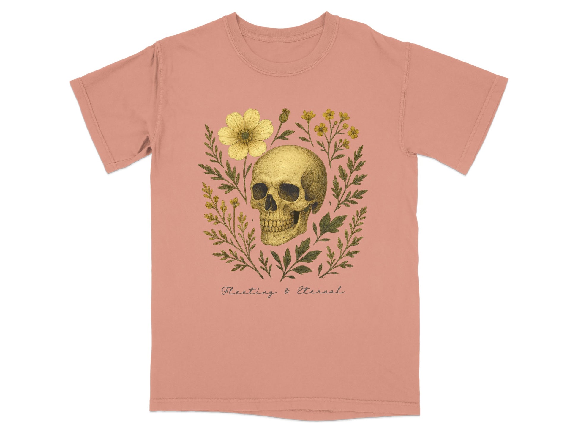 Fleeting & Eternal Floral Skull Graphic T-Shirt product