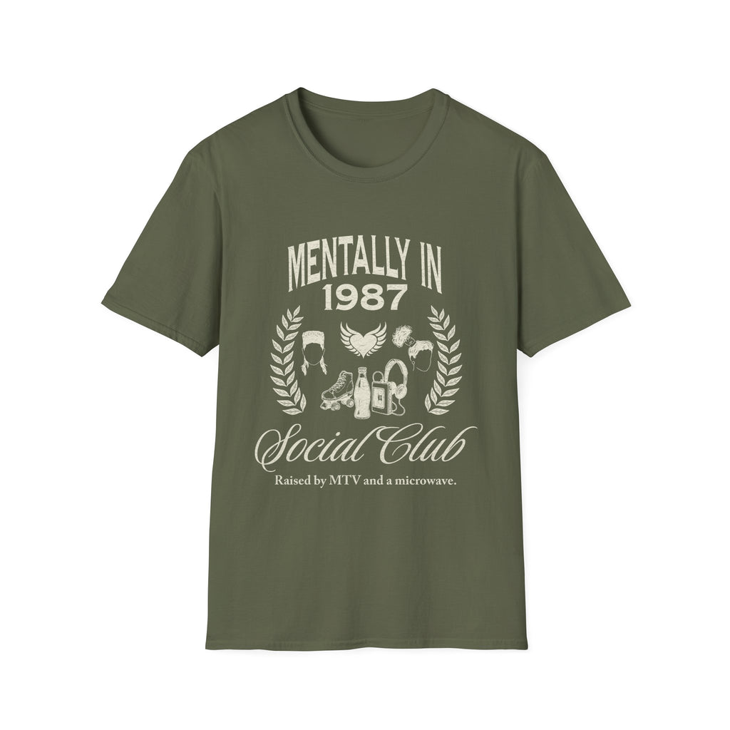 Social Club T-Shirt 1987, Funny Gen X Graphic Tee, 80s Kids, XS-Plus Size