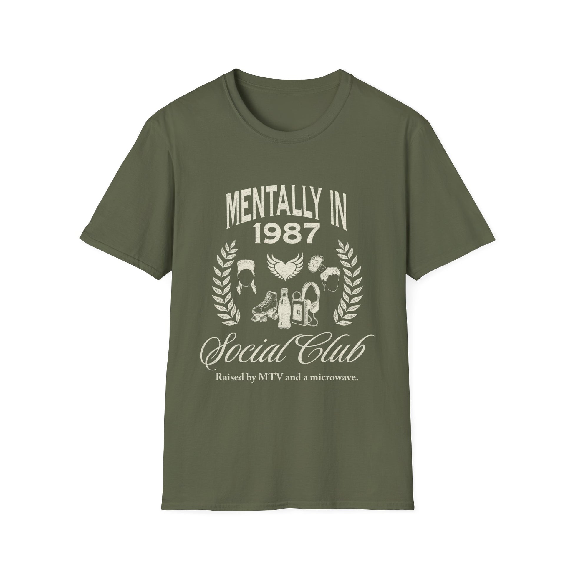 Social Club T-Shirt 1987, Funny Gen X Graphic Tee, 80s Kids, XS-Plus Size
