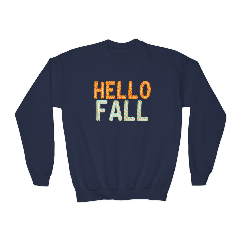 Youth Hello Fall Cute Autumn T-Shirt - Holiday or Seasonal Design XS-5X