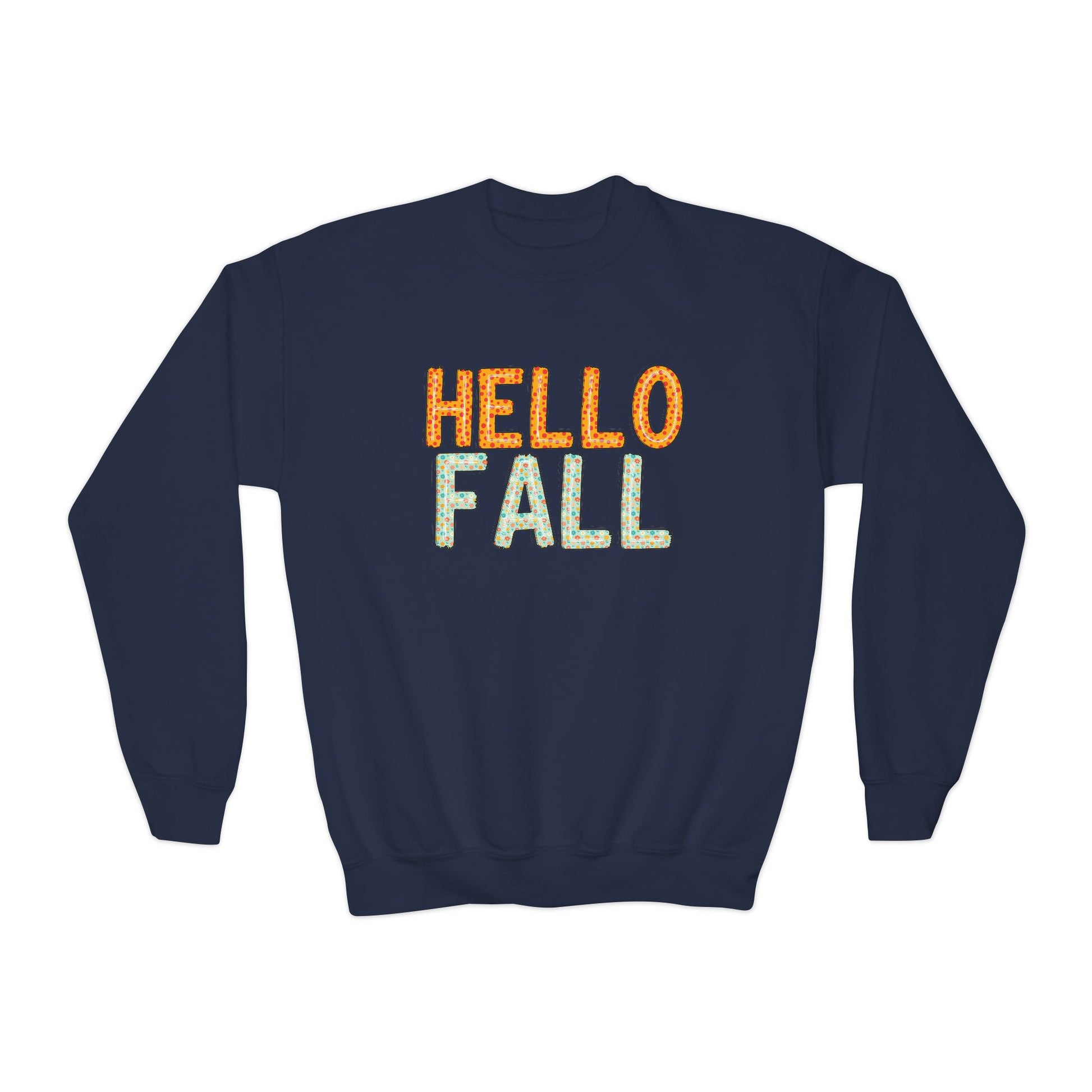 Youth Hello Fall Cute Autumn T-Shirt - Holiday or Seasonal Design XS-5X
