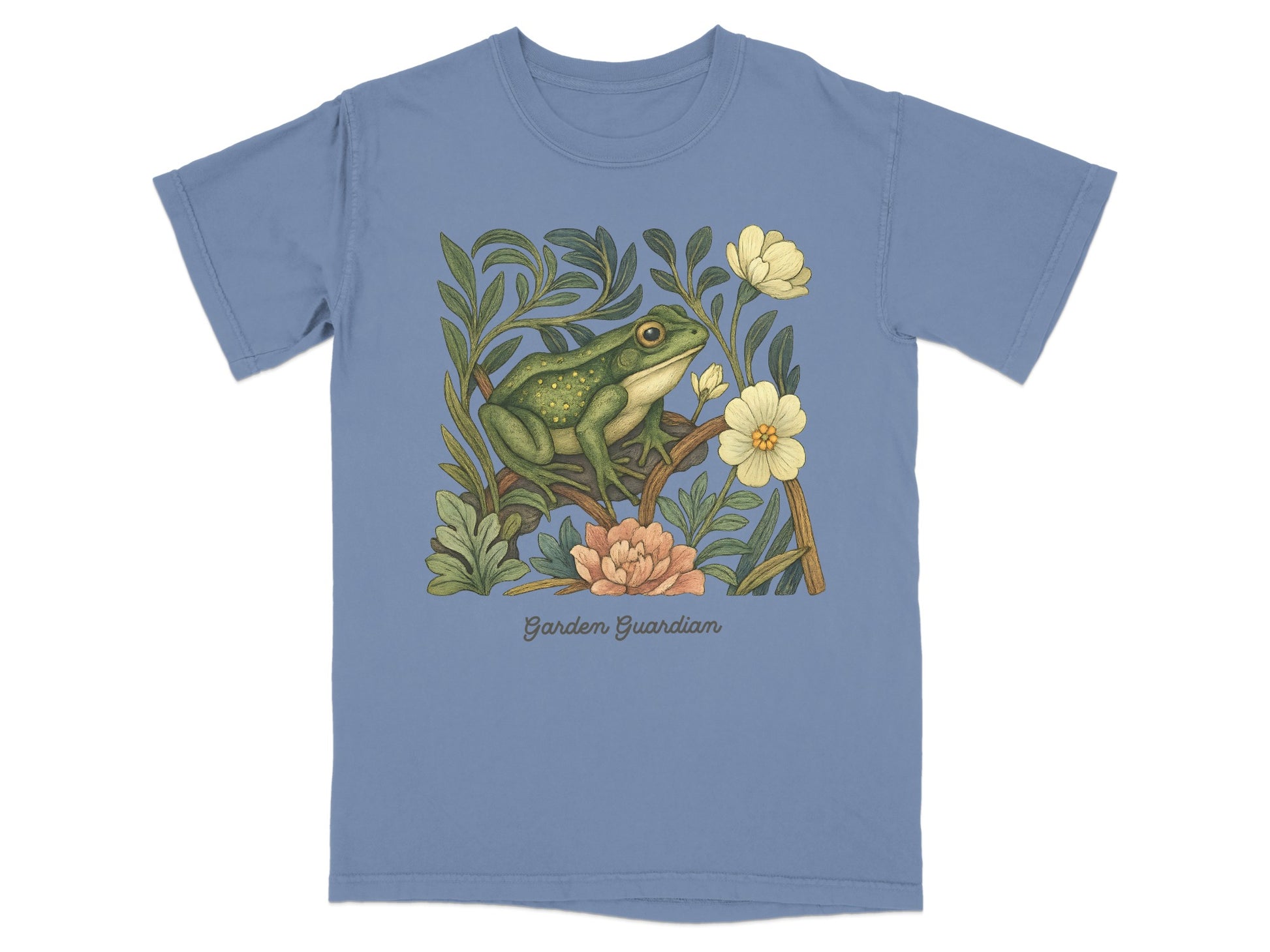 Garden Guardian Frog Floral Graphic T-Shirt product type