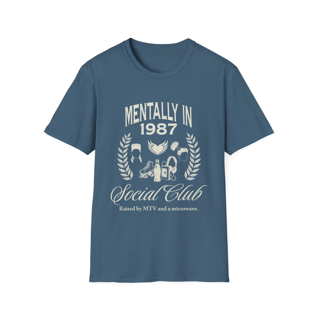 Social Club T-Shirt 1987, Funny Gen X Graphic Tee, 80s Kids, XS-Plus Size