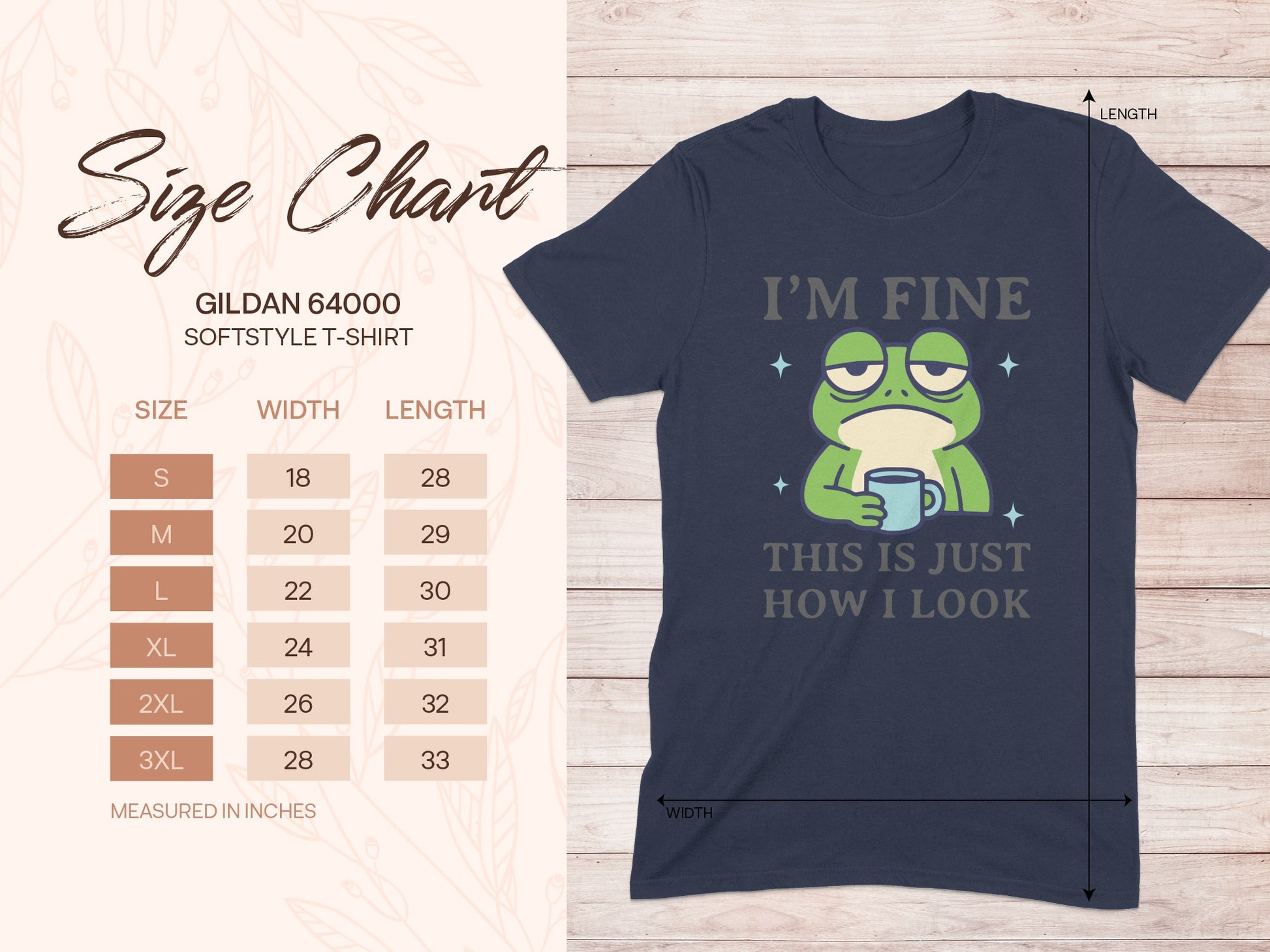 I'm Fine Frog With Coffee Graphic T-Shirt product type