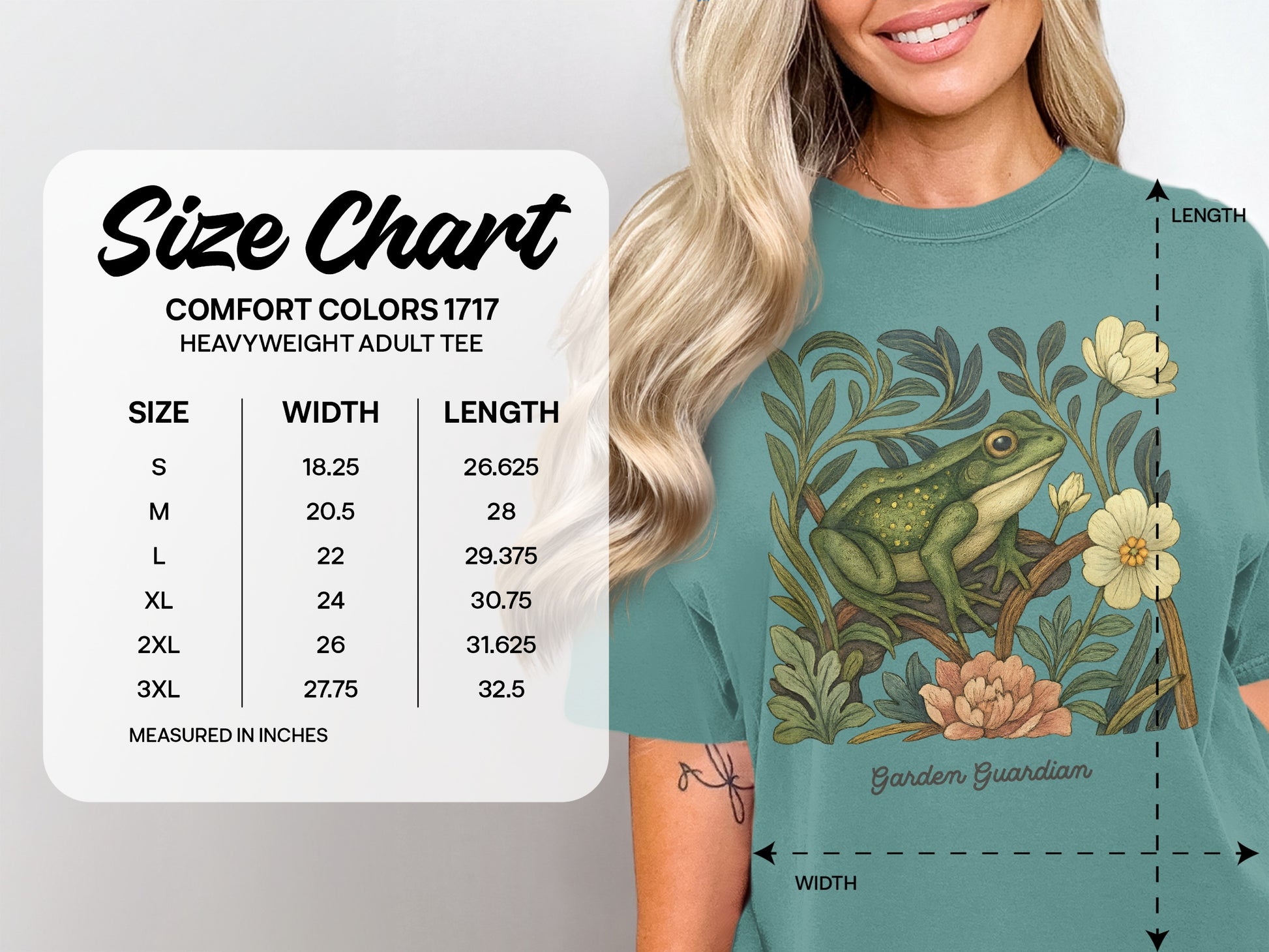 Garden Guardian Frog Design Comfort Colors Tee product