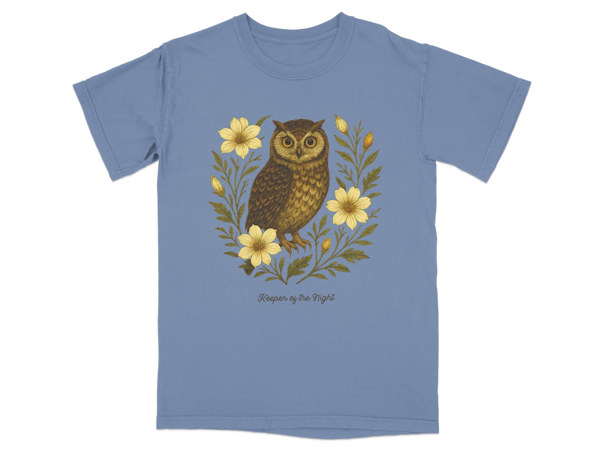 Owl and Floral Design Keeper of the Night T-shirt product