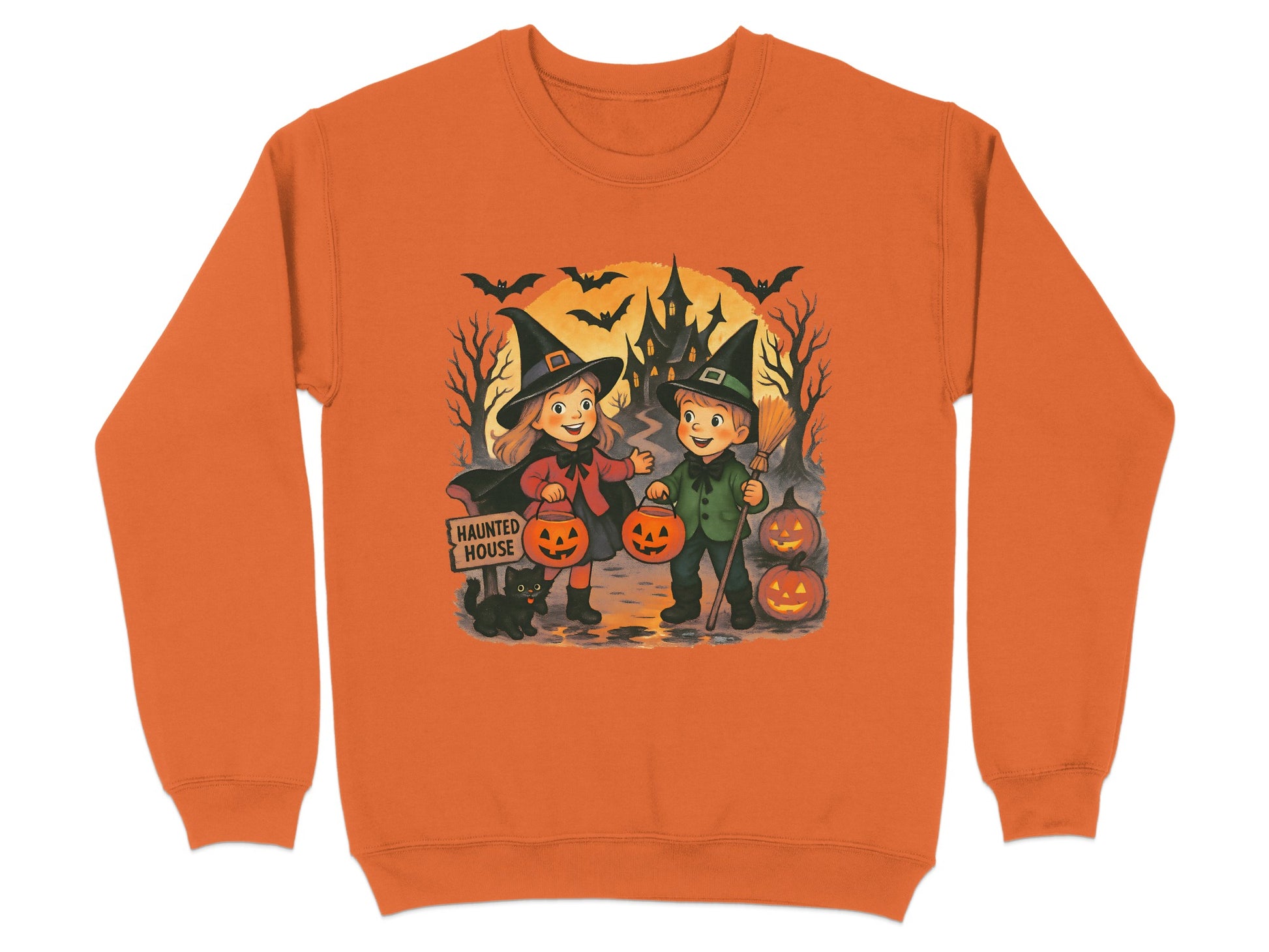 Haunted House Halloween Scene Kids Sweatshirt product type