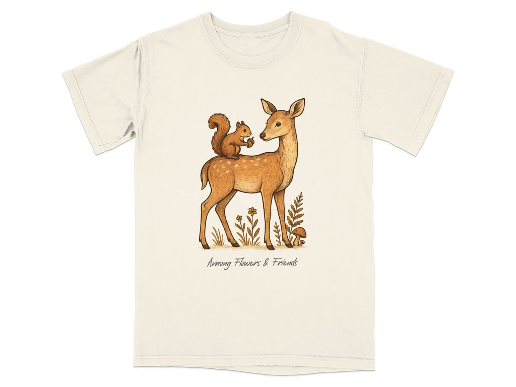 Adorable Deer and Squirrel Graphic T-shirt product