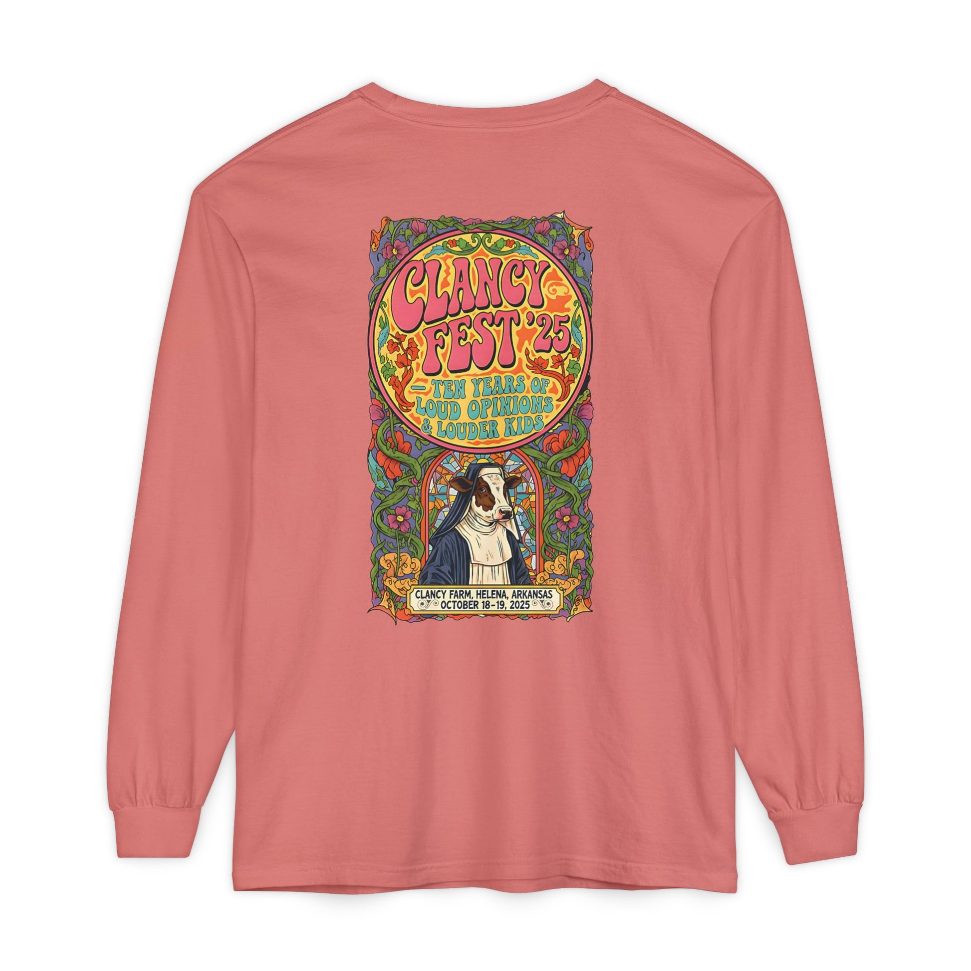 Adult Clancy Fest Long Sleeve Comfort Colors T-Shirt, Unisex Oversized