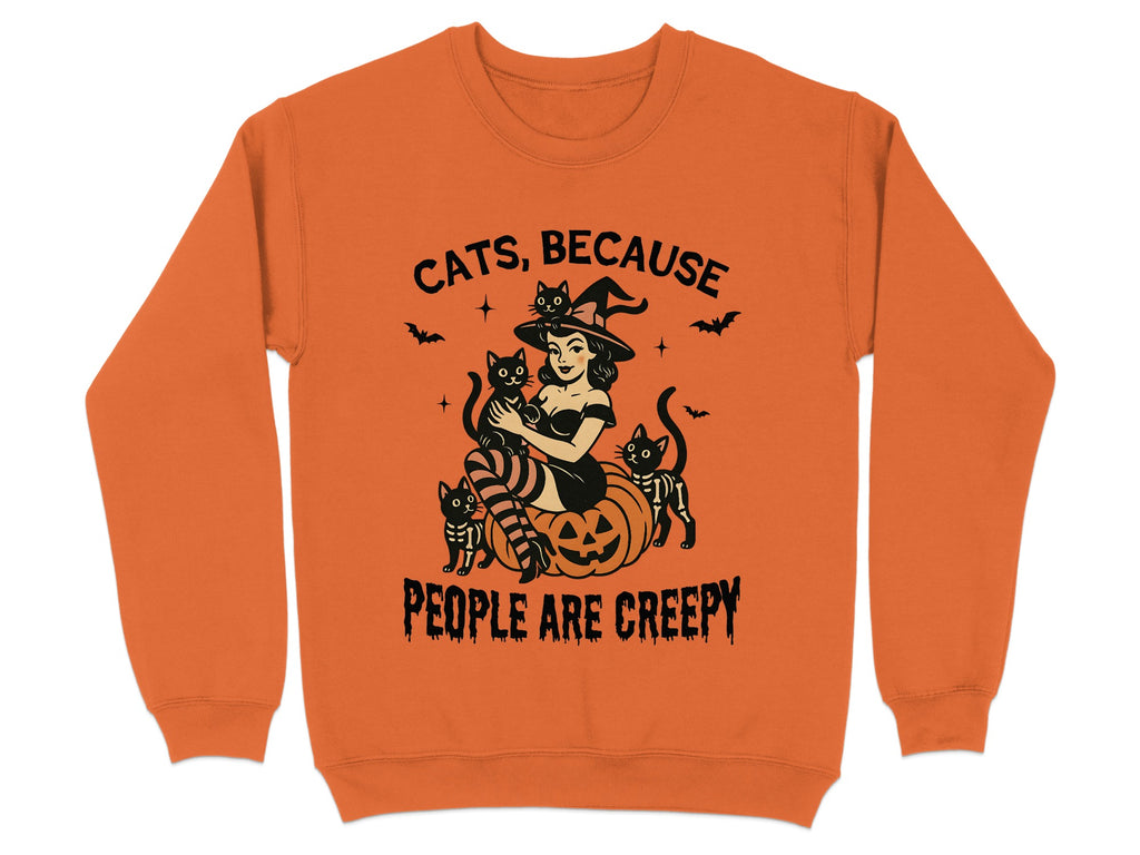 Cats Because People Are Creepy Halloween Sweatshirt product type