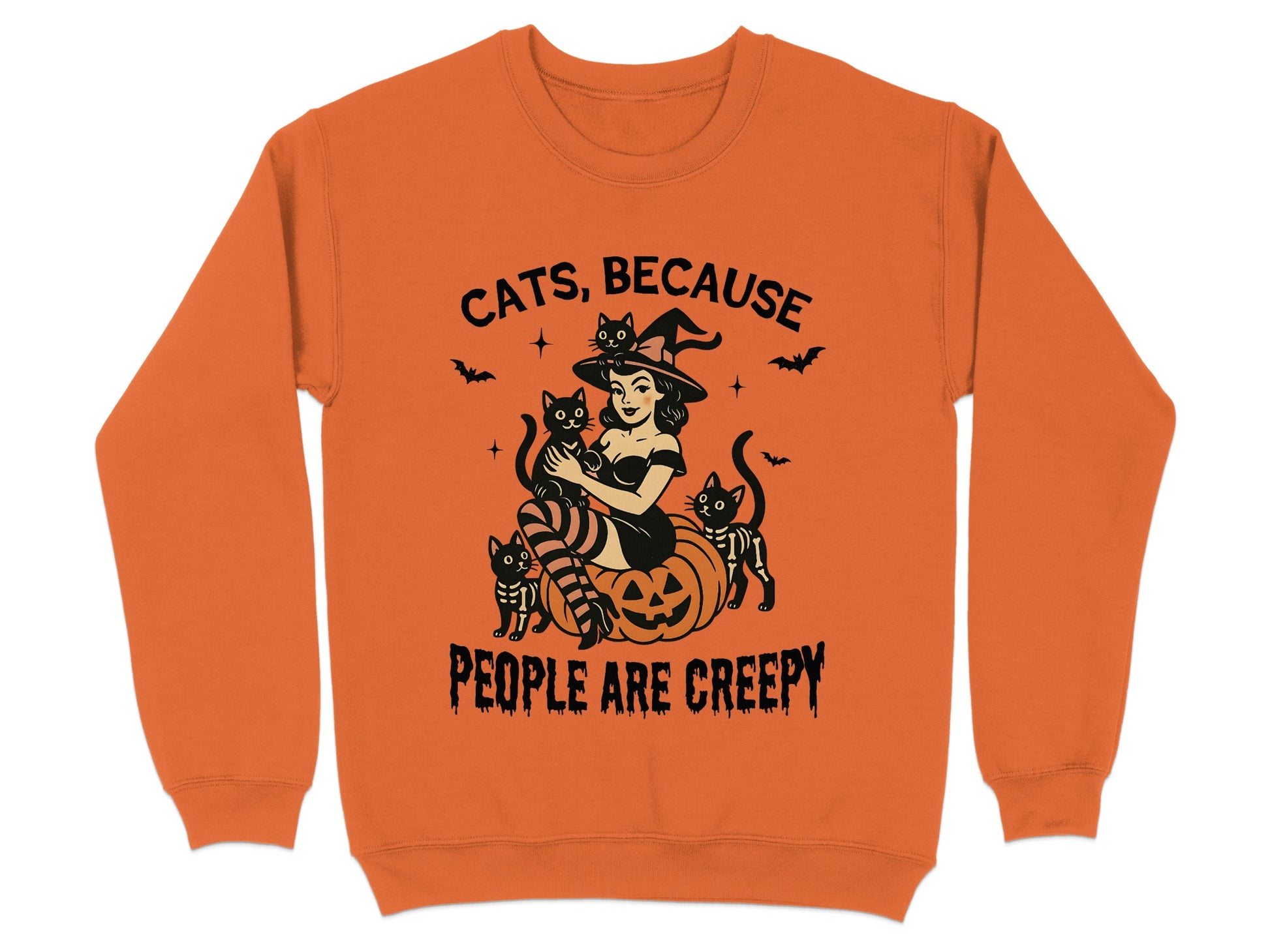 Cats Because People Are Creepy Halloween Sweatshirt product type