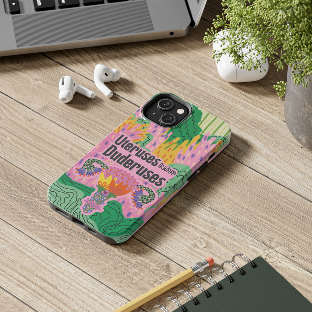 Funny Tough Phone Cases, Beautiful Pink Green Floral Design with Snarky Quote, Unique Phone Cover, Gift for Friends, Snarky Accessory
