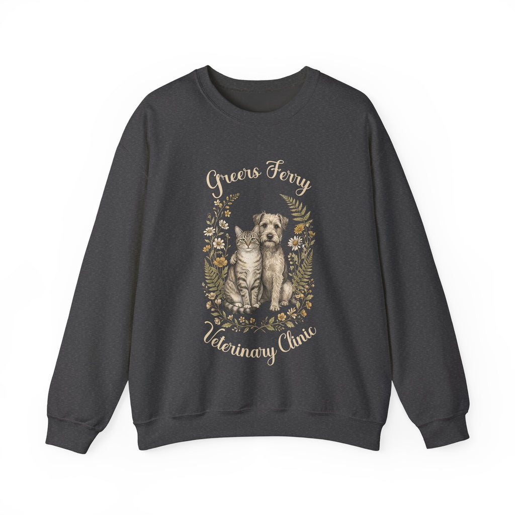 "Greers Ferry Veterinary Clinic" Cat & Dog Floral Sweatshirt 1