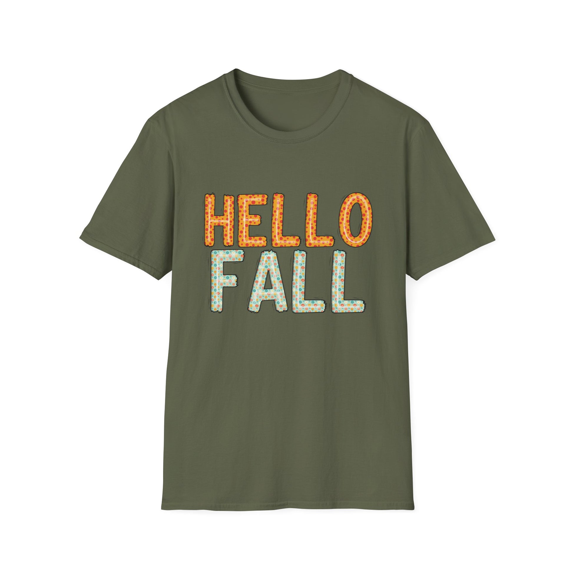 Hello Fall Cute Autumn T-Shirt - Holiday or Seasonal Design XS-5X